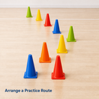 96 Pieces Plastic Training Cones, 23 cm, Multicolor, 10-Piece Pack for Sports Drills and Agility Practice
