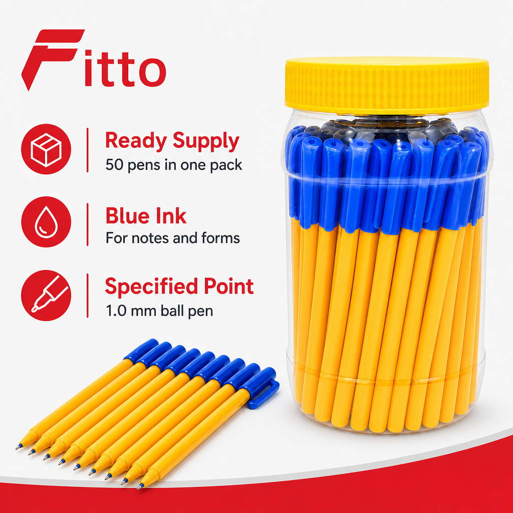 96 Pieces Smash Ball Pens 1.0 mm Blue Ink 50-Pack for Office, School and Everyday Writing