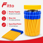 96 Pieces Smash Ball Pens 1.0 mm Blue Ink 50-Pack for Office, School and Everyday Writing