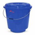96 Pieces Plastic Bucket with Lid and Carry Handle, 11 Litre, Blue