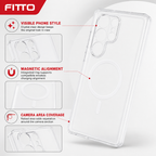 96 Pieces Crystal Clear Magnetic Phone Cases with Ring for Wireless Charging and Raised Camera Protection for S26 Ultra