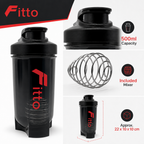 120 Pieces Sports Shaker Bottle with Mixer, 500ml, Black