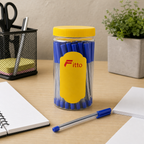96 Pieces Ball Pens, Blue Ink, 25 Pack, Clear-Barrel Writing Pens for Office, School and Everyday Note Taking
