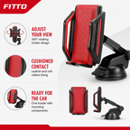 96 Pieces 360° Rotatable Universal Car Phone Holder with Leather and Soft Rubber Lining, Red