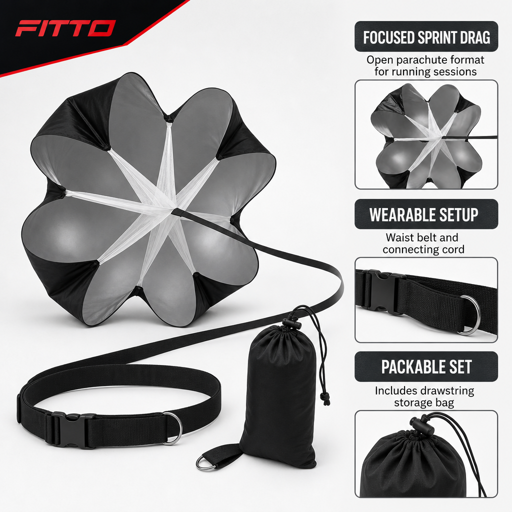 60 Pieces Speed Chute Resistance Parachute for Sprint Training with Waist Belt and Storage Bag