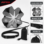 60 Pieces Speed Chute Resistance Parachute for Sprint Training with Waist Belt and Storage Bag