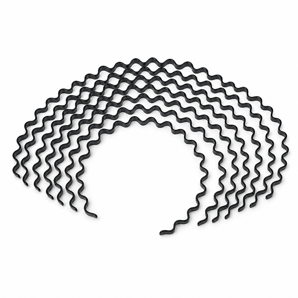 96 Pieces Black Wavy Fashion Hair Bands, 12 Pieces
