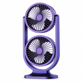 72 Pieces Purple Double-Ended Twin Circulating Table Fan, Upright Dual-Head Design, 38 x 22 x 18 cm