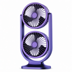 72 Pieces Purple Double-Ended Twin Circulating Table Fan, Upright Dual-Head Design, 38 x 22 x 18 cm