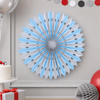 240 Pieces Blue Paper Honeycomb Fan Decoration, 40 cm, 1 Piece