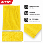 96 Pieces 500 GSM Microfiber Cleaning Cloth, No Stitching, 60 x 90 cm, Yellow