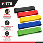 96 Pieces Exercise Loop Resistance Bands Set, 5 Levels for Strength Training, Stretching and Home Workouts