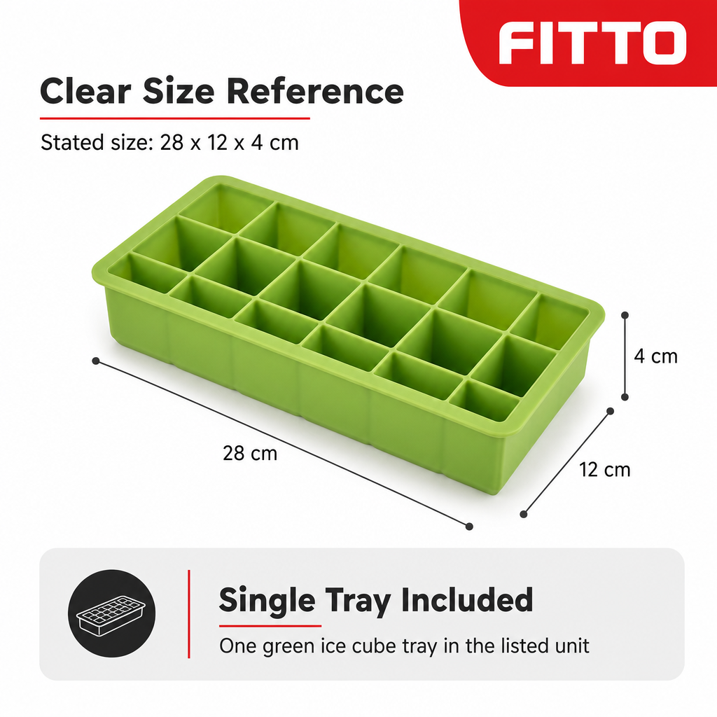 96 Pieces Ice Cube Tray, Green, 28 x 12 x 4 cm