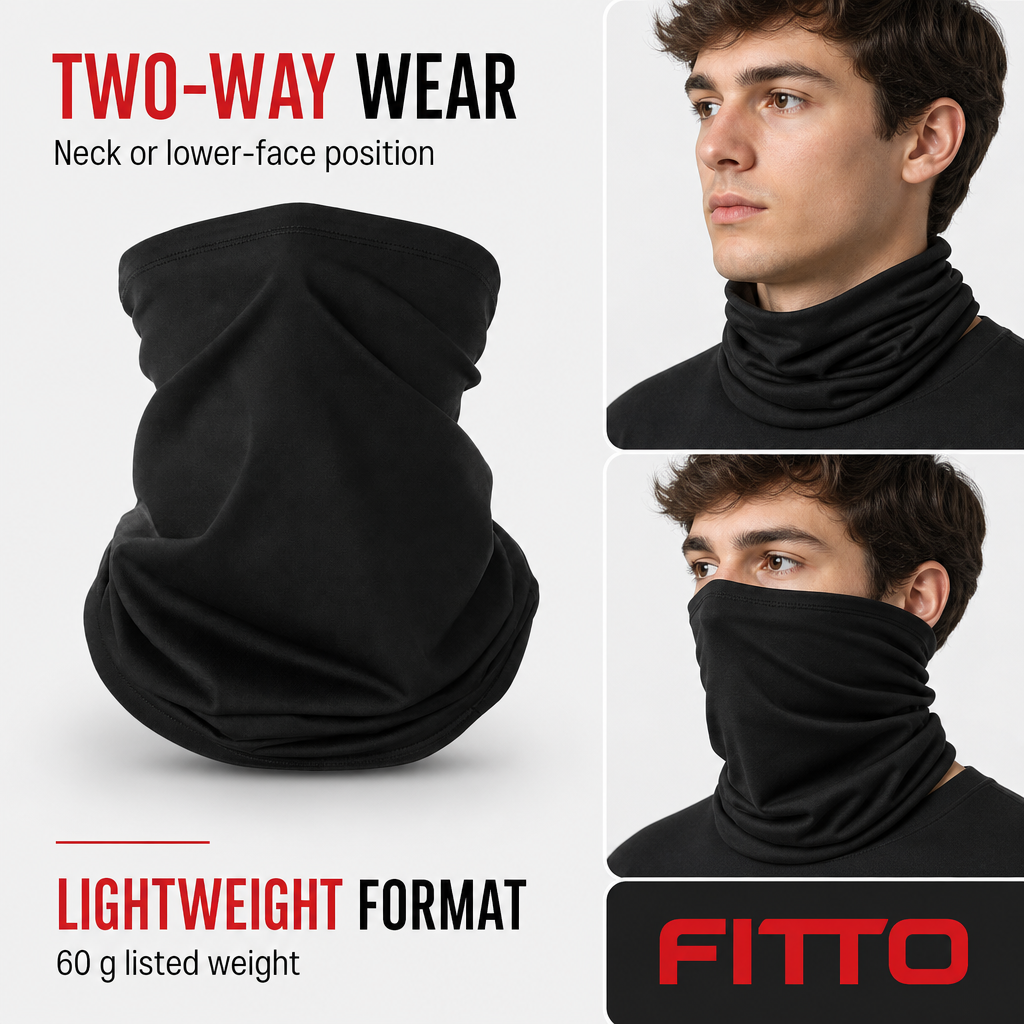 120 Pieces Sports Face and Neck Mask, Black Neck Gaiter for Outdoor Training