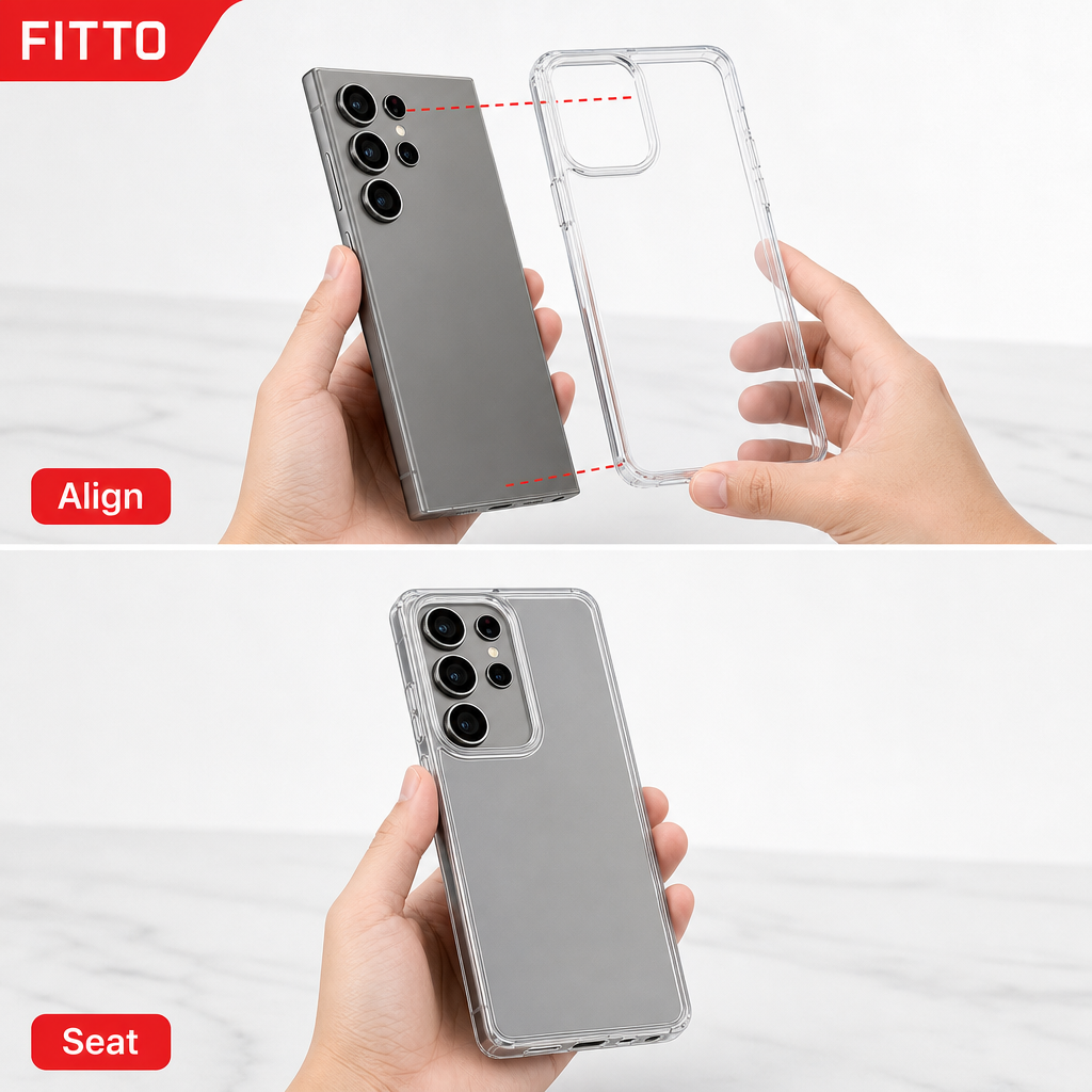 144 Pieces Crystal Clear Transparent Phone Cases with Raised Camera Frame for S24 Ultra