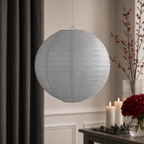 144 Pieces Silver Paper Wire Lanterns, 10 Inch Round Decorative Hanging Ornament, 1 Piece