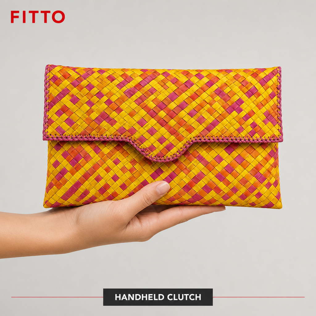 72 Pieces Woven Envelope Clutch Bag, Multicolour, Slim Rectangular Handheld Design, 30 x 18 x 3 cm