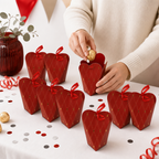 96 Pieces Red Tall Candy Favor Boxes with Ribbon, 5.5 x 5.5 x 13 cm, 12 Pieces