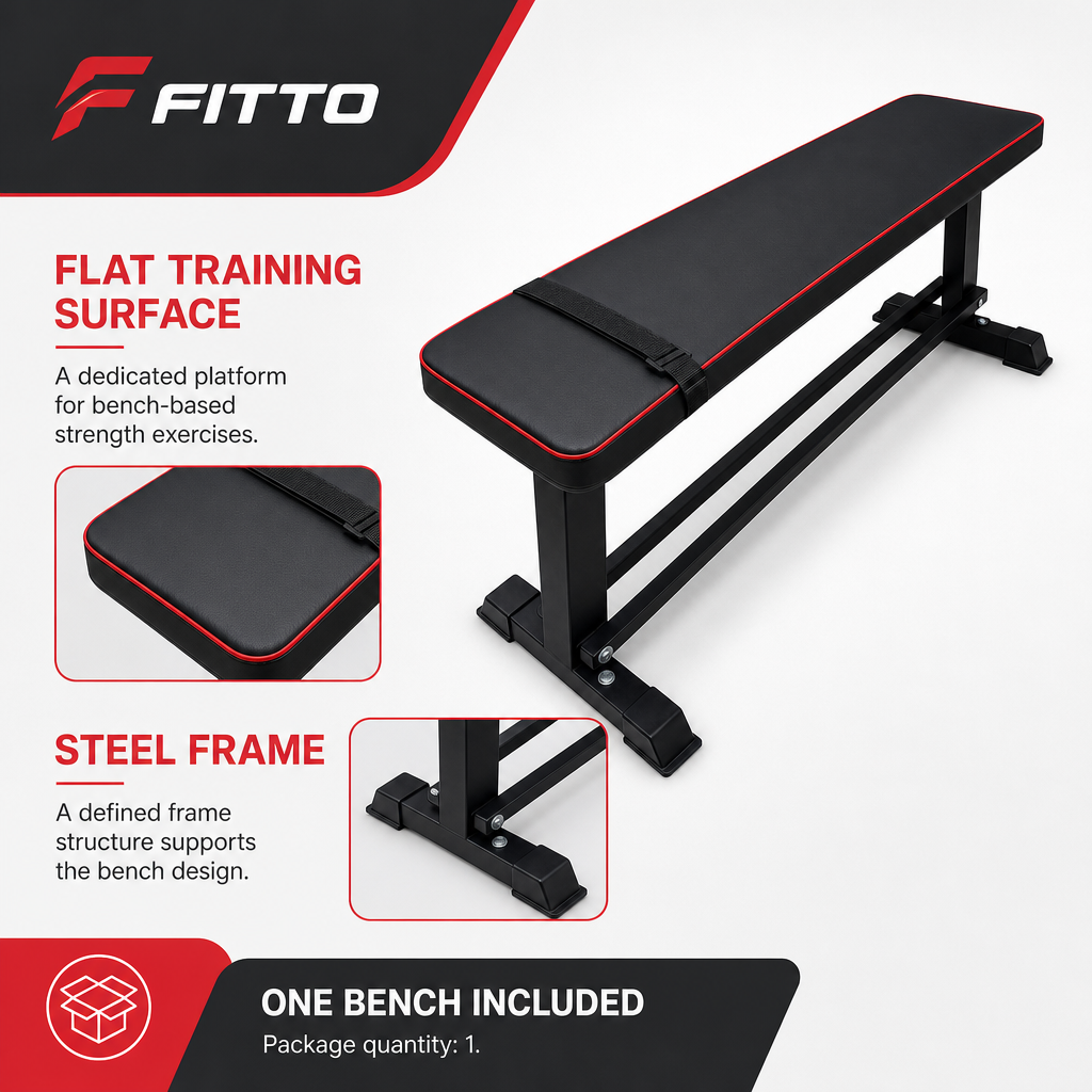 48 Pieces Flat Workout Benches with Steel Frame, Padded Training Surface for Home Gym Strength Exercises