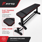 48 Pieces Flat Workout Benches with Steel Frame, Padded Training Surface for Home Gym Strength Exercises