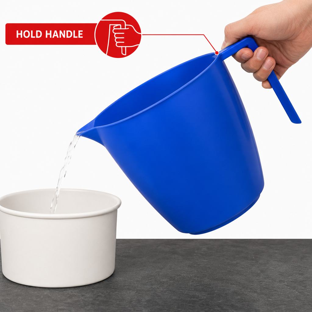 240 Pieces Plastic Pouring Mug with Handle, 1.5 Litre, Blue
