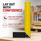 144 Pieces Carpenter L-Square Ruler, 10 Inch, Yellow and Black, 1 Piece