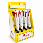 96 Pieces Ball Pens, Grip Design, Assorted Colours, 12 Pack