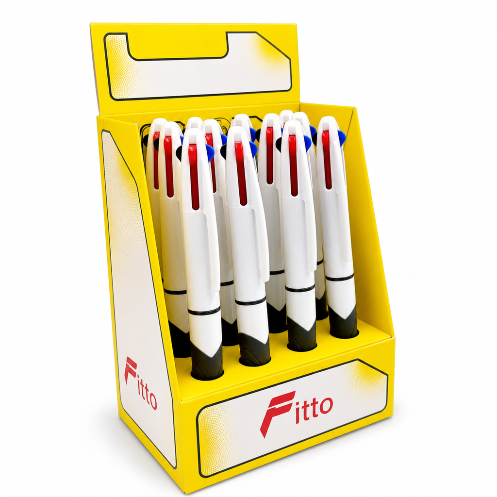 96 Pieces Ball Pens, Grip Design, Assorted Colours, 12 Pack