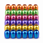 96 Pieces Assorted Colour Metallic Ribbon Rolls, 5 mm x 10 m, 24 Rolls for Crafting and Decorations