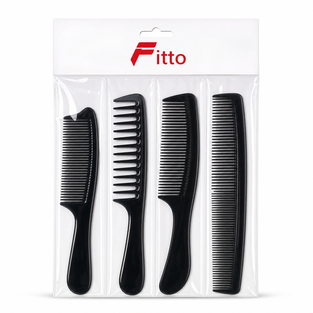 96 Pieces Hair Combs Set, Black, 4-Piece Set for Hair Styling and Grooming