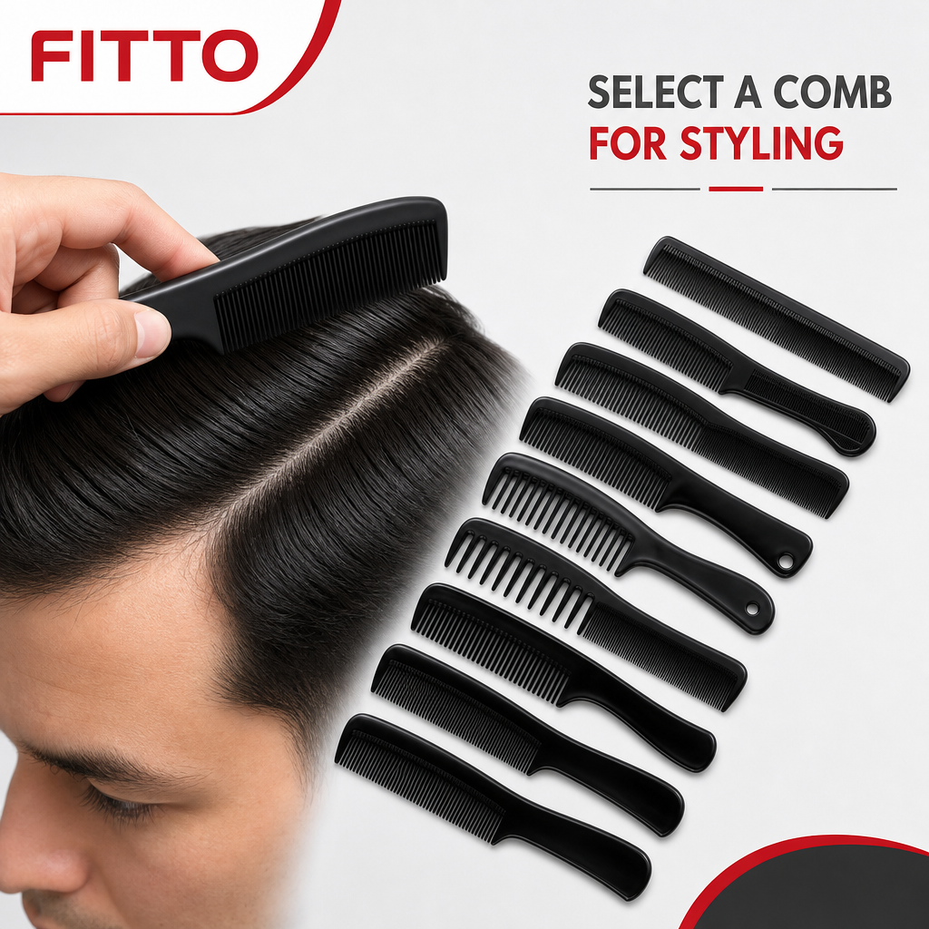 96 Pieces Hair Combs Set, Black, 12-Piece Collection for Styling and Grooming