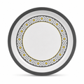 72 Pieces Round Melamine Woven Serving Trays, 55 cm, White with Floral Pattern
