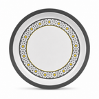 72 Pieces Round Melamine Woven Serving Trays, 55 cm, White with Floral Pattern