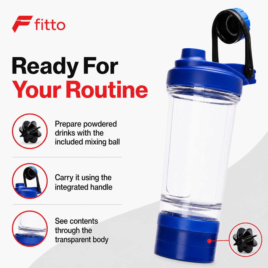 96 Pieces Protein Shaker Bottle with Mixing Ball and Carry Handle, Single Sports Water Bottles