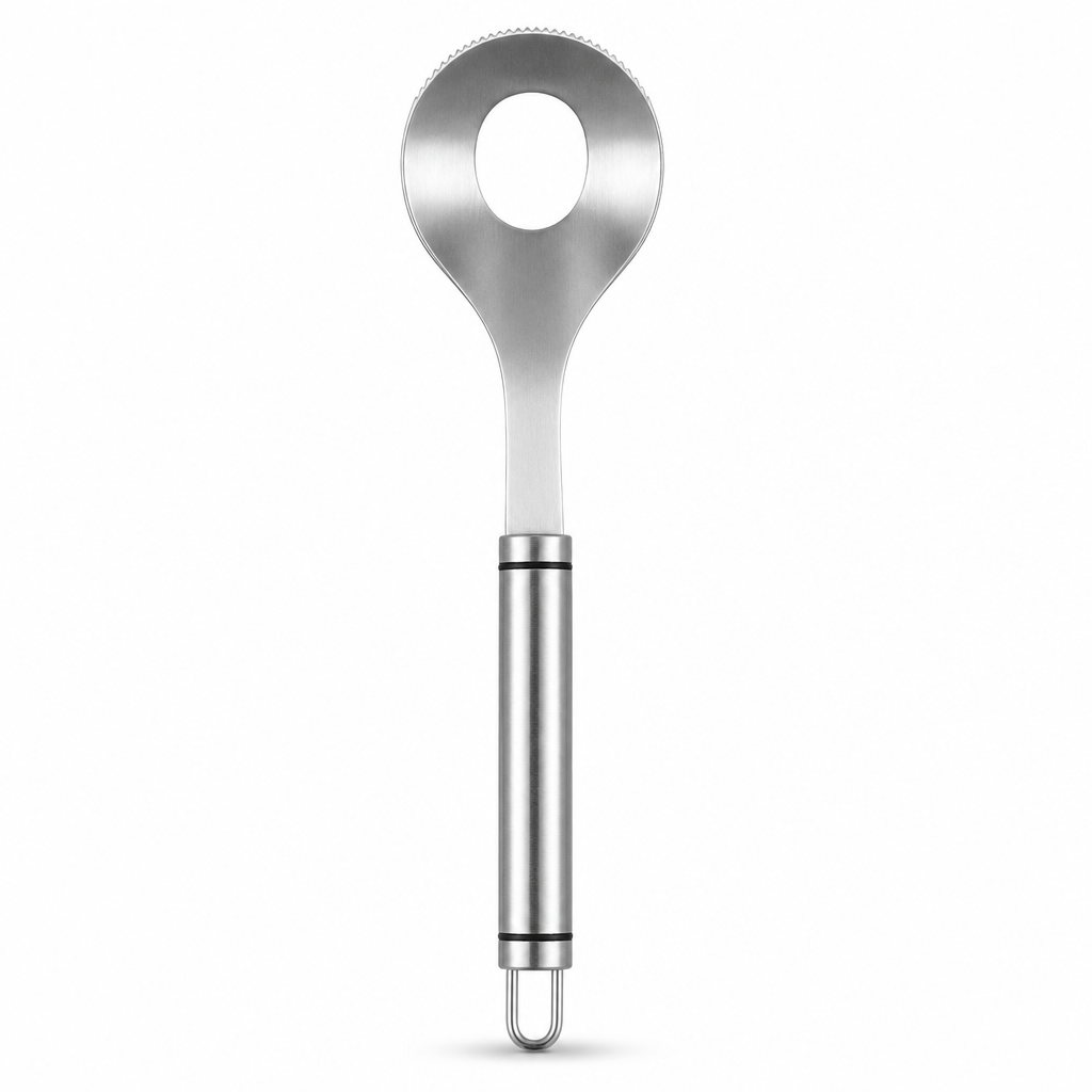 96 Pieces Serrated Grapefruit Spoon, Silver and Black Stainless Steel Citrus Utensil, 24 cm, 1 Piece