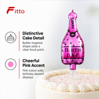 144 Pieces Pink Bottle Design Happy Birthday Cake Topper Candle, 1 Piece