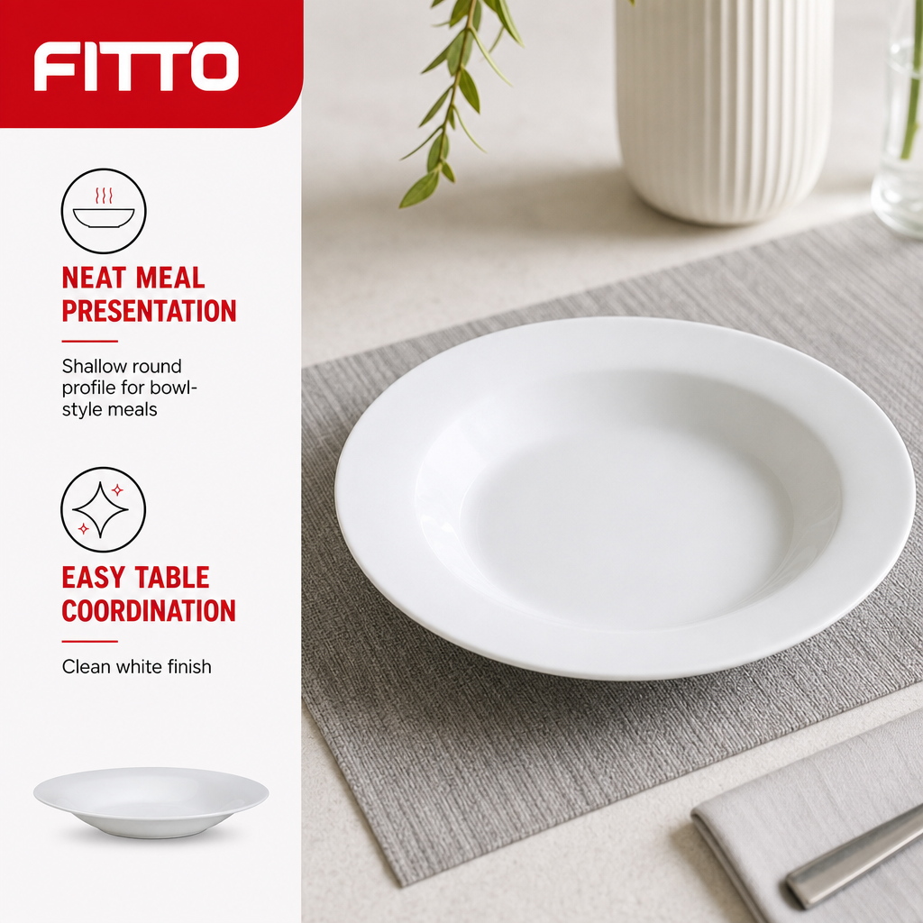 120 Pieces Soup Plate, White, 7.5 Inch, Round Shallow Bowl for Soups, Pasta and Everyday Table Serving