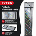 96 Pieces Metallic Foldable Reflective Windshield Sun Shade, Silver Geometric Design, 100 x 20 x 5 cm