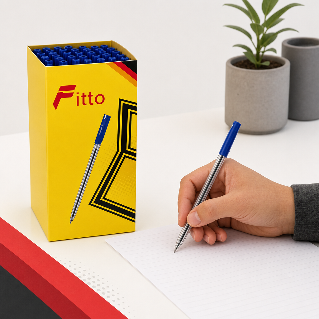 96 Pieces Ballpoint Pens, Blue Ink, 50 Pack for Office, School and Everyday Writing