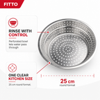 72 Pieces Stainless Steel Rice Strainer, 25 cm Round Kitchen Sieve