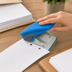 120 Pieces Mini Two-Hole Paper Punches, Blue, 6 mm Holes, 80 mm Hole Distance, 10-Sheet Capacity, 1 Piece