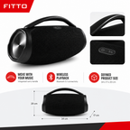 48 Pieces Wireless Boombox Speaker with Carry Handle, Bluetooth 5.1, Black