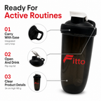 96 Pieces Protein Shaker Bottle with Carry Loop, Flip-Top Lid, 24 cm Height, Single Bottle