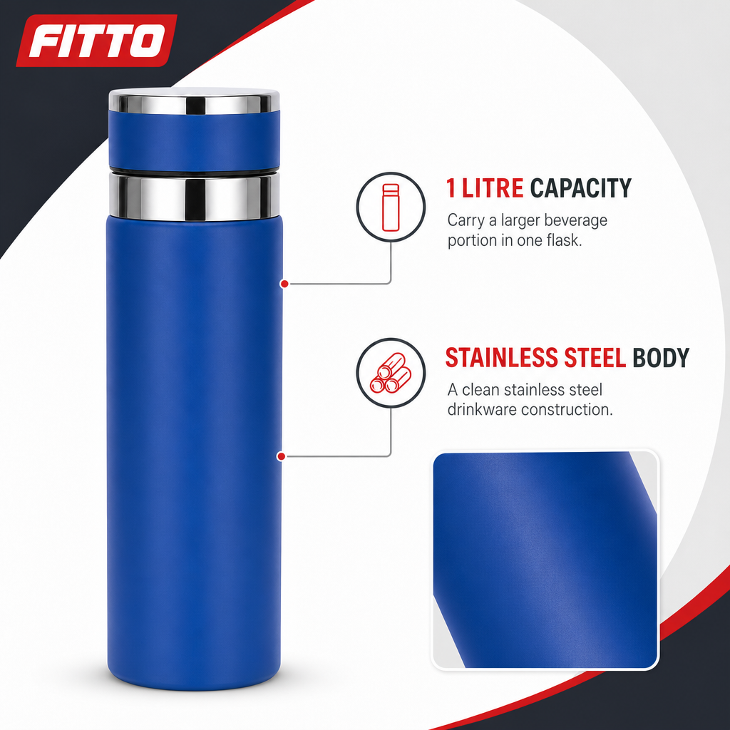 96 Pieces Stainless Steel Vacuum Flask, 1 Litre, 1 Piece