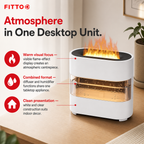48 Pieces Desktop Flame-Effect Aroma Diffuser and Humidifier, White and Clear, 1 Unit