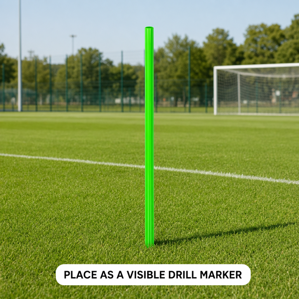 144 Pieces Plastic Soccer Training Pole, 120 cm, Green