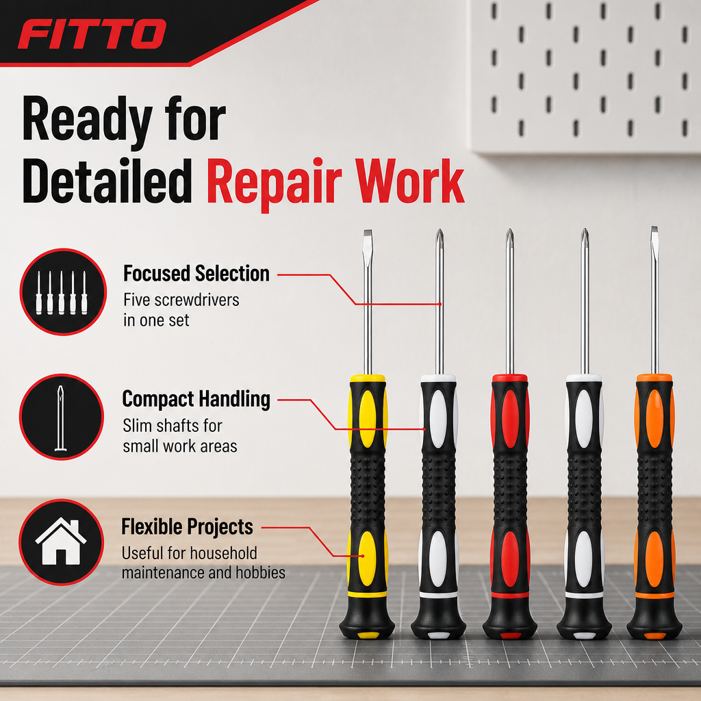 120 Pieces Precision Screwdriver Sets, 5-Piece Repair Tool Kit for Detailed Handheld Work