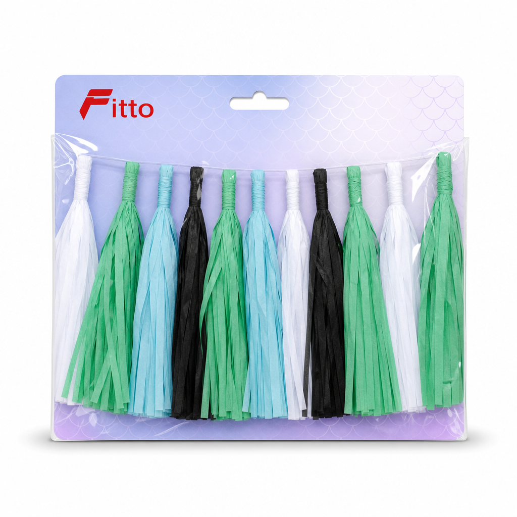240 Pieces Tassel Garland, 2 m x 15 cm, Assorted Colours, 12 Pieces for Party Backdrops and Celebration Decor