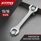 240 Pieces Chrome Vanadium Double-Ended Spanners Wrench, 15/16 Size, 28 cm, Silver, 1 Piece