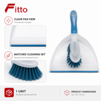 96 Pieces Dustpan and Brush Set, Transparent Pan with Assorted Colour Accents, 32 x 24 x 10 cm